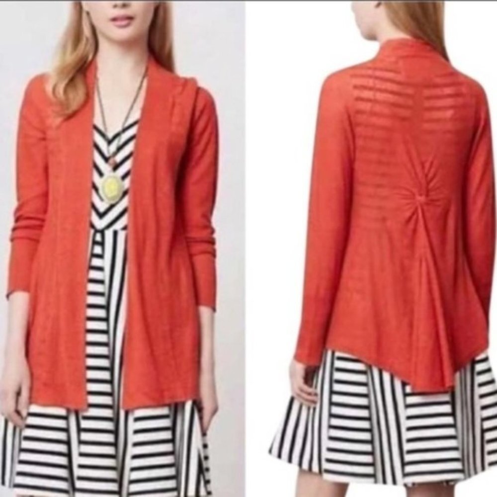 Anthropologie Angel of the North Burnt Orange Cardigan